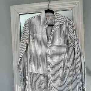 Marni Black and White Striped Men's Shirt